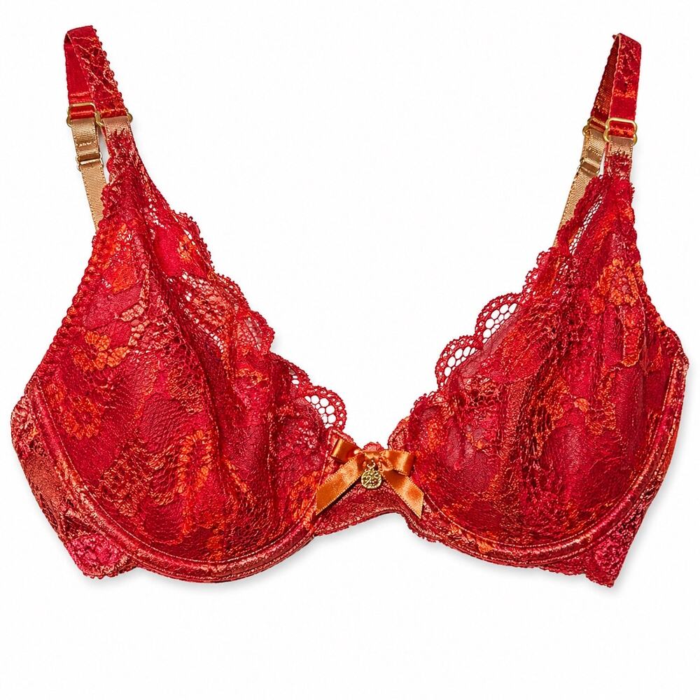Victoria’s Secret Red Lace Very Sexy Demi Bra 34C